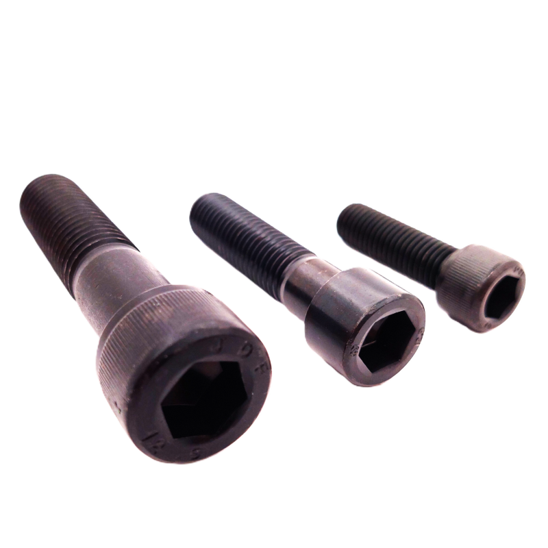 Hex socket head cap screw for fastening, cylindrical head, black class 12.9 steel, DIN 912 Hex socket head cap screw for fastening, cylindrical head, black class 12.9 steel, DIN 912