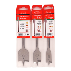 Plakanais koka urbis ar centrēšanas galu, sešstūra kāts E 6.3, pulēta virsma, kokam un viegliem materiāliem ,iepakojumā