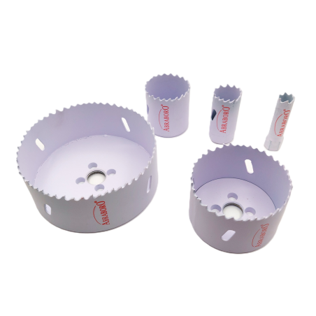 Bimetāla caurumzāģis HSS-Co ar kombinētiem zobiem 4–6 TPI, 38 mm dziļums, metālam un kokam, ABRABORO