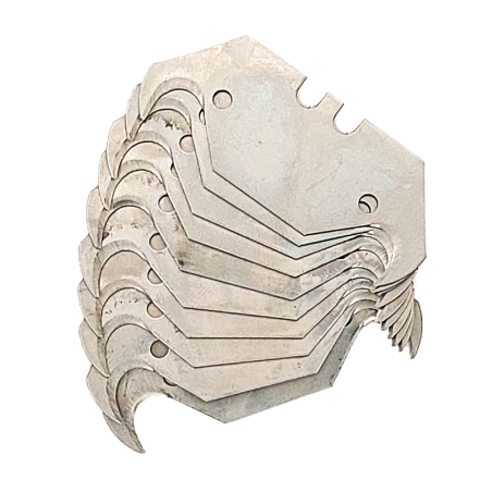 Āķveida asmens celtniecības nazim, kalts tērauds, izliekta mala, 48x18 mm, ABRABORO 10gab