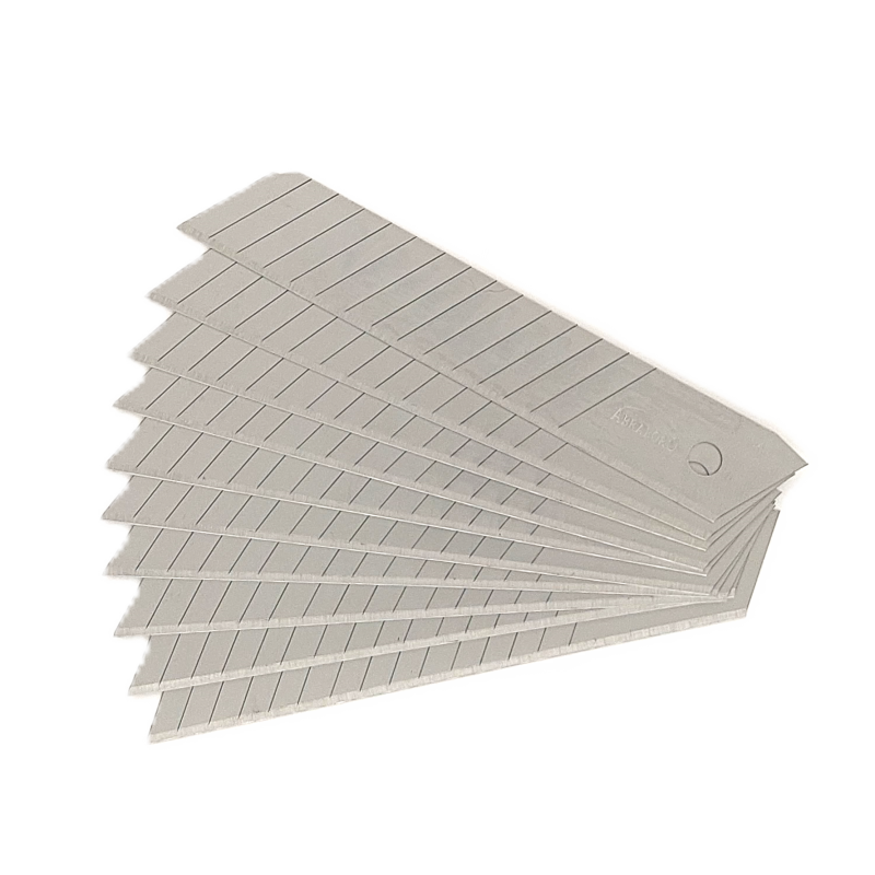 Snap-off blade for utility knife, SK5 steel, 18 mm wide, 100 mm long, 15 segments, ABRABORO,10pcs.