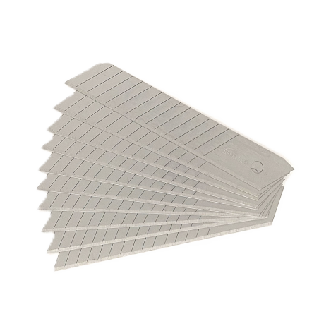 Snap-off blade for utility knife, SK5 steel, 18 mm wide, 100 mm long, 15 segments, ABRABORO,10pcs.