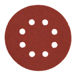 Hook-and-loop sanding disc with 8 holes, aluminium oxide, for wood, metal and paint,ražotāja attēls