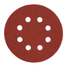 Hook-and-loop sanding disc with 8 holes, aluminium oxide, for wood, metal and paint,ražotāja attēls