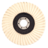 Pulēšanas lameļu disks ar filcu smalkai metāla apdarei, 125 mm diametrs, lietošanai ar pulēšanas pastu, ABRABORO