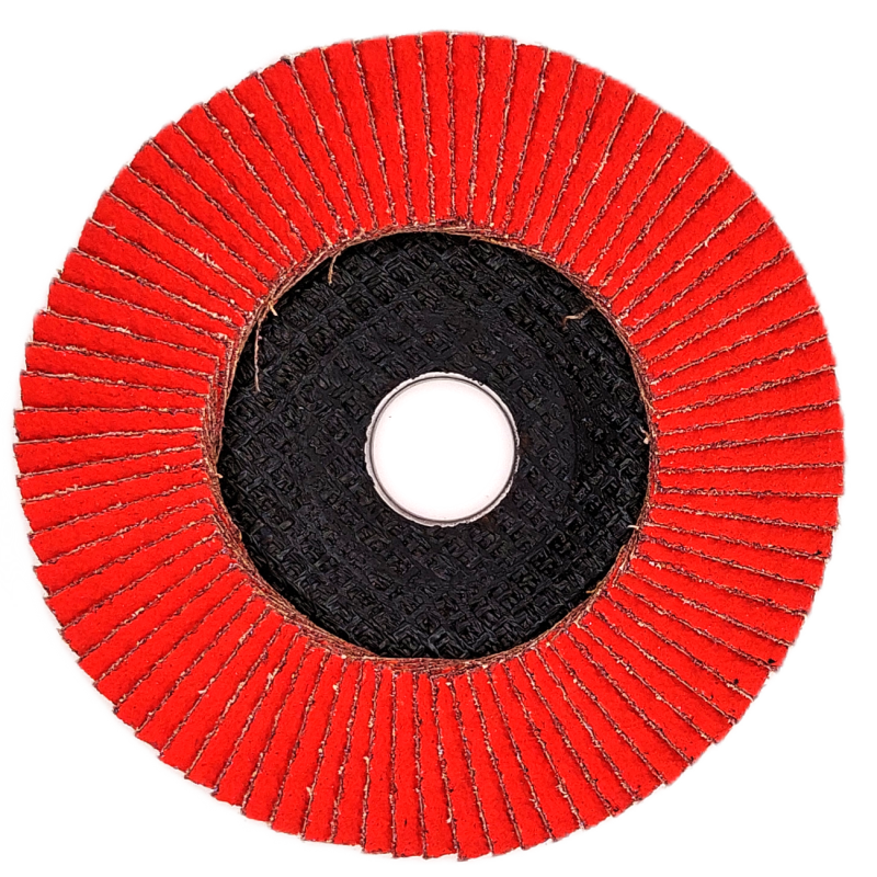 Flap disc with ceramic grain for edge grinding and surface finishing, high density, ABRABORO