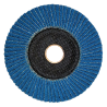 Flap disc with zirconium grain for grinding steel and stainless steel, high density, blue