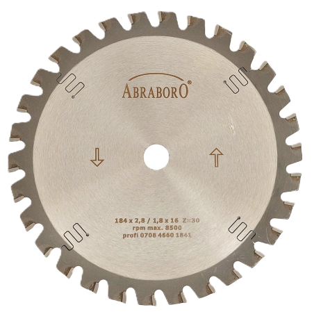 TCT circular saw blade for cutting wood, metal and plastic, with 30 teeth, ABRABORO PROFI