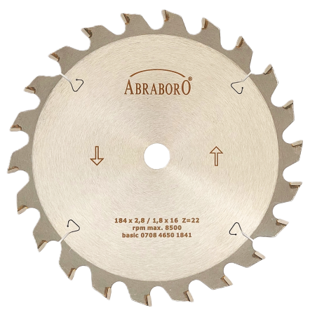 TCT circular saw blade for cutting wood and plastic, with 30 teeth, ABRABORO BASIC