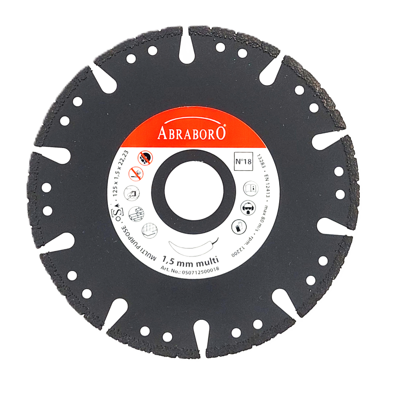 Diamond cutting disc for all materials, 1.5 mm, ABRABORO Nr. 18