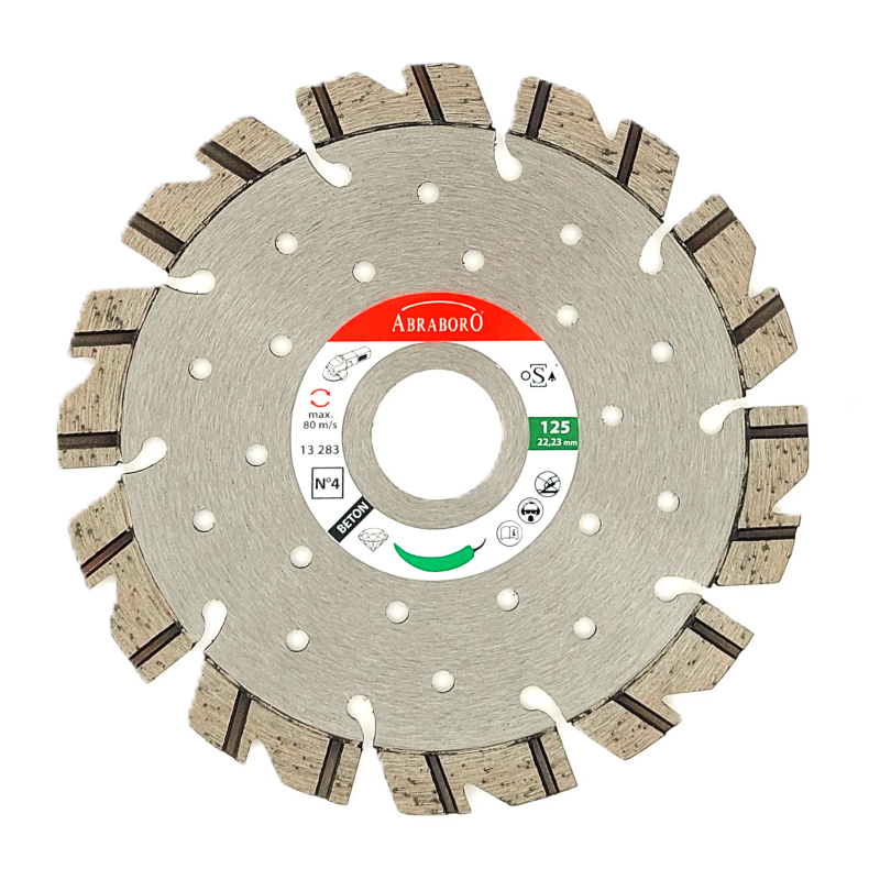 Dimanta  disks betona,armēta betona un granīta griešanai 10 mm lāzersegmenti Nr. 4