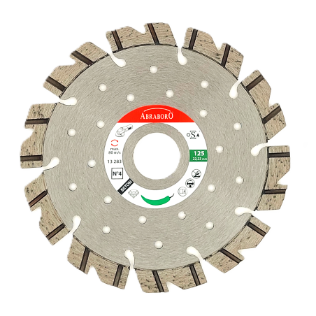 Dimanta  disks betona,armēta betona un granīta griešanai 10 mm lāzersegmenti Nr. 4