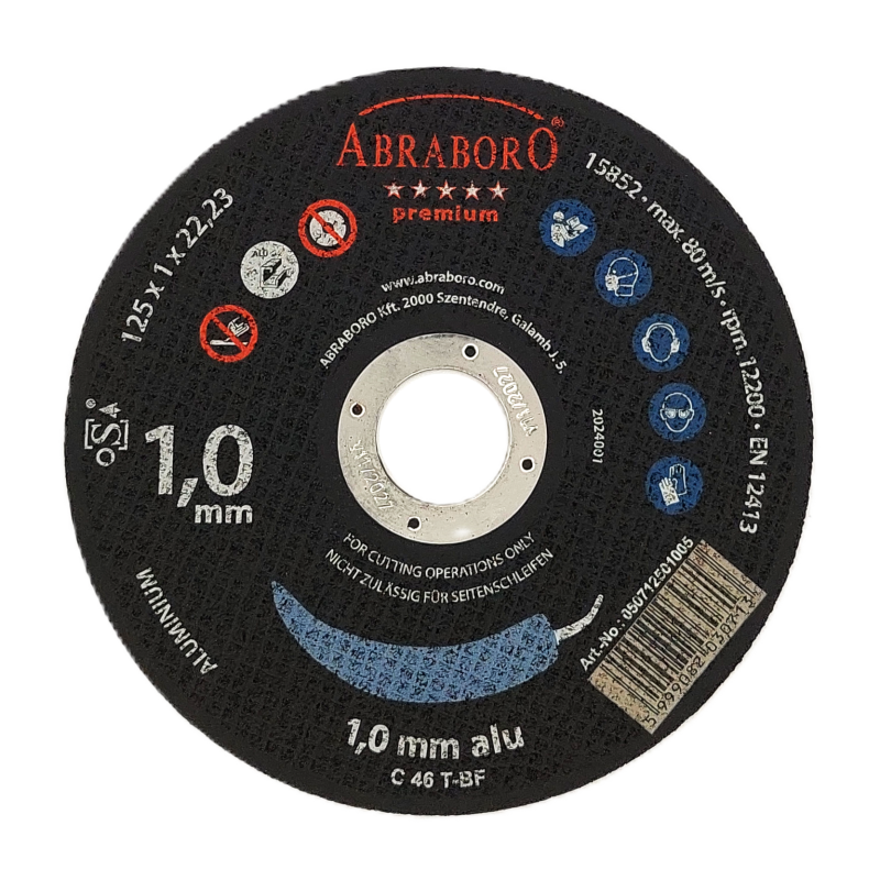 Griešanas disks alumīnijam, 1 mm biezs, CS 46 ALU abrazīvs, ABRABORO