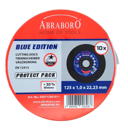 Griešanas diski,10 paka , nerūsējošajam tēraudam, 1 mm biezs, A 60T-BF abrazīvs, ABRABORO