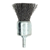 End brush with crimped steel wires for internal and edge surface cleaning