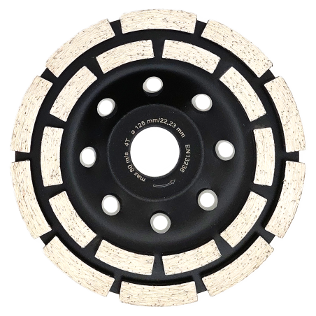 Diamond grinding cup for concrete and stone, double row segments, ABRABORO