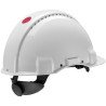 White 3M G3000 helmet with side vents and adjustable harness