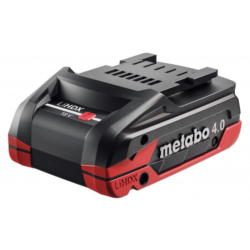 Metabo LiHDX 18 V 4,0 Ah akumulators CAS sistēmas bezvadu instrumentiem, skats no sāniem