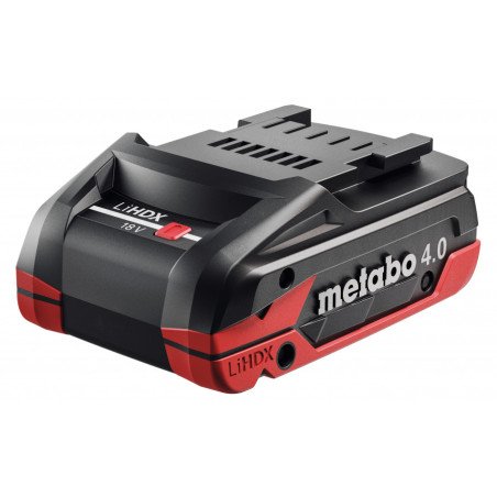 Metabo LiHDX 18V 4.0Ah battery pack for CAS cordless tools, side view