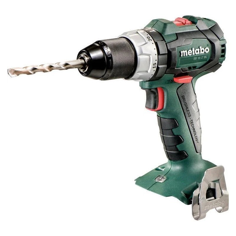 Metabo SB 18 LT BL 18 V akumulatora triecienurbjmašīna-skrūvgriezis karkass ar bezatslēgas patronu, skats no sāniem