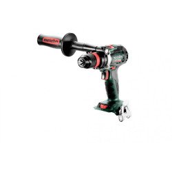 Metabo BS 18 LTX BL Q Impuls 18V cordless drill driver body with side handle and quick-change chuck, side view
