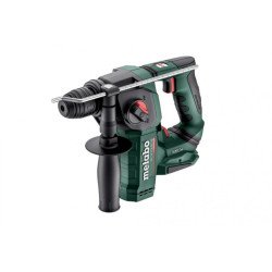 Metabo BH 18 LTX BL 16 18V cordless hammer drill with SDS-plus chuck and side handle, side view