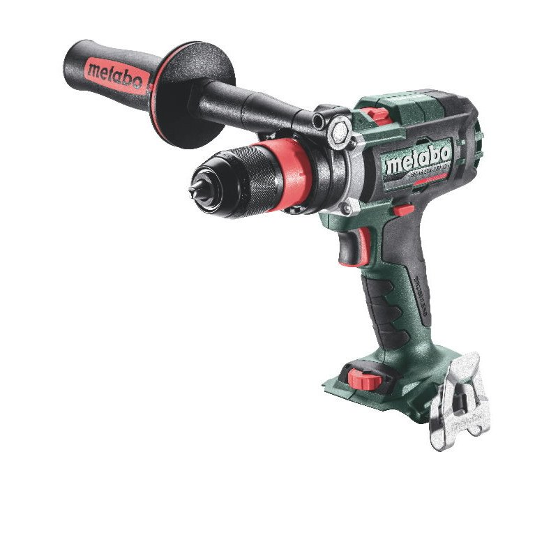 Metabo BS 18 LTX-3 BL Q I 18 V trīs ātrumu bezoglīšu akumulatora urbis-skrūvgriezis karkass ar sānu rokturi, skats no sāniem