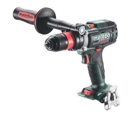 Metabo BS 18 LTX-3 BL Q I 18V three-speed brushless cordless drill driver body with side handle, side view