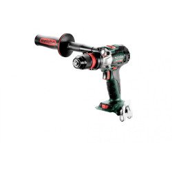 Metabo SB 18 LTX BL Q I 18V brushless cordless hammer drill body with side handle and keyless chuck, side view