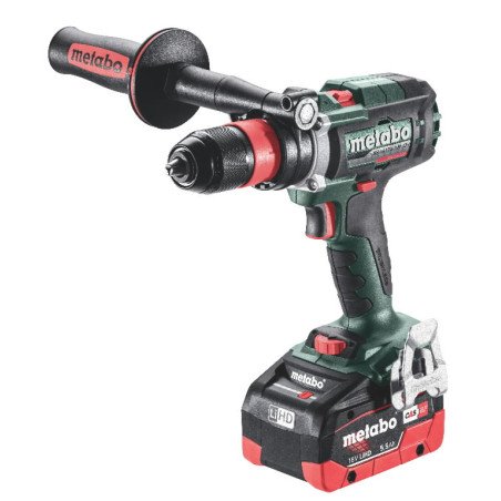 Metabo BS 18 LTX-3 BL Q I 18 V trīs ātrumu bezoglīšu akumulatora urbis-skrūvgriezis ar sānu rokturi un 5.5 Ah LiHD akumulatoru