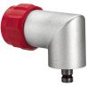 Metabo Quick right angle adapter mounted on BS 18 LT drill driver for 90° drilling in confined spaces