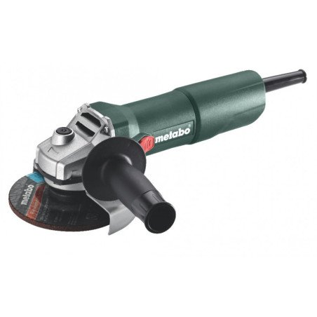 Metabo W 750-125 angle grinder with 125 mm disc and side handle for cutting metal