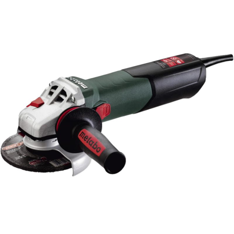 Metabo WE 15-125 Quick leņķa slīpmašīna ar 125 mm disku un sānu rokturi metāla griešanai un slīpēšanai