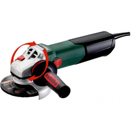 Metabo WE 17-125 Quick 1700 W 125 mm leņķa slīpmašīna ar M-Quick disku maiņu un MVT rokturi, skats no sāniem