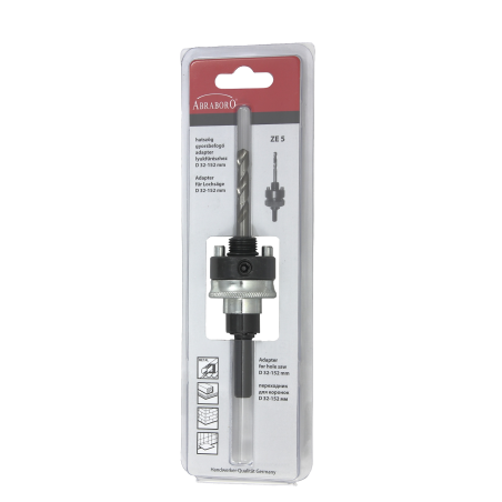 Adapteris caurumzāģiem ar ātro fiksāciju un centrurbjmašīnu, Ø32–152 mm, tērauds, ABRABORO