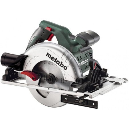 Metabo KS 55 FS rokas ripzāģis ar 160 mm ripu un alumīnija vadplātni uz vadotnes sliedes koka griešanai