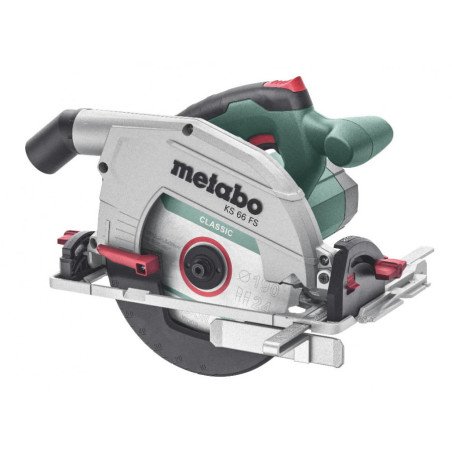 Metabo KS 66 FS hand-held circular saw with 190 mm blade and base plate for guide rail cutting