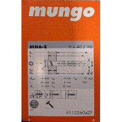 Mungo MNA-Z 6x40/10 nail plug – PA6 plug with zinc plated PZ2 nail for fast indoor fixings