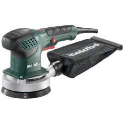 Metabo SXE 3125 125 mm random orbital sander with multi-hole pad and fabric dust bag