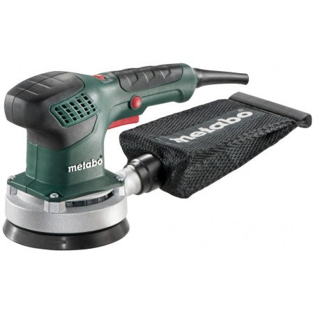 Metabo SXE 3125 125 mm random orbital sander with multi-hole pad and fabric dust bag