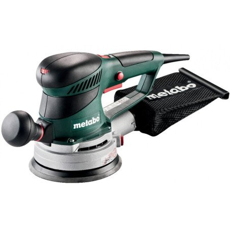 Metabo SXE 450 TurboTec ekscentriskā slīpmašīna ar 150 mm disku, auduma putekļu maisu un sānu rokturi