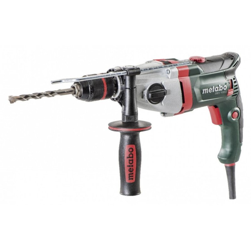 Metabo SBEV 1000-2 divu ātrumu triecienurbjmašīna ar sānu rokturi, dziļuma indikatoru un Futuro Plus bezatslēgas patronu