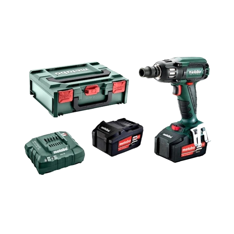 Metabo SSW 18 LTX 400 BL 18 V гайковерт 400 Nm – комплект 2×5.2 Ah, ASC 55, metaBOX 145