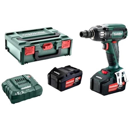 Metabo SSW 18 LTX 400 BL 18 V гайковерт 400 Nm – комплект 2×5.2 Ah, ASC 55, metaBOX 145
