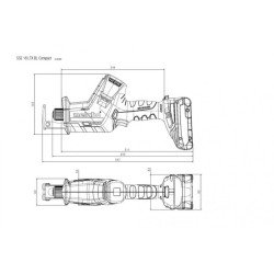Сабельная пила Metabo SSE 18 LTX BL Compact 18V, 0–3000 об/мин, ход 16 мм, диск 180°, светодиодная подсветка, контейнер metaBOX 
