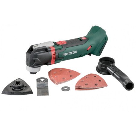 Metabo MT 18 LTX cordless oscillating multi-tool bare tool with 93 mm sanding pad and Metabo Quick accessory change