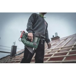 Metabo NFR 18 LTX 90 BL 18V framing nailer for 50–90 mm nails, up to 2 nails/s, tool-free depth, no gas, 30–34°, metaBOX 340, ba