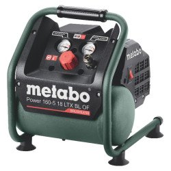 Metabo Power 160-5 18 LTX BL OF akumulatora kompresors 18 V 5 l 8 bar karkass ar manometriem un aizsargājošu rāmi