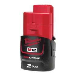 Milwaukee M12 REDLITHIUM akumulators 2.0–6.0 Ah B2/B3/B4/B6, REDLINK aizsardzība, ilgāks darbības laiks, M12 saderība