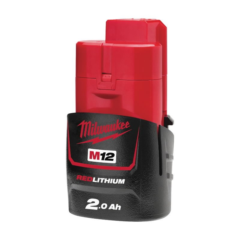 Milwaukee M12 REDLITHIUM akumulators 2.0–6.0 Ah B2/B3/B4/B6, REDLINK aizsardzība, ilgāks darbības laiks, M12 saderība
